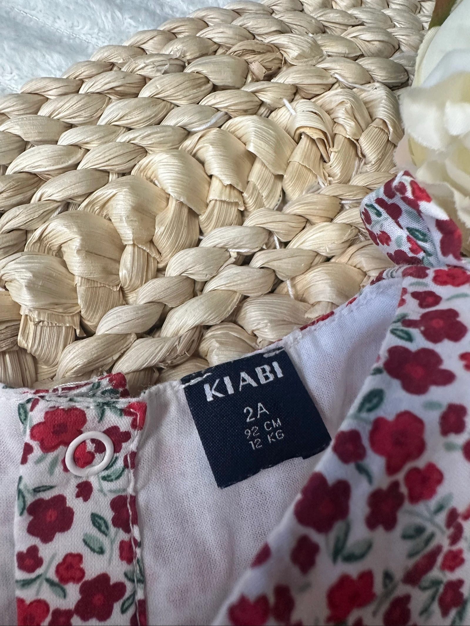Bloemenjurk met korte mouwen wit en rood 2 jaar Kiabi – photo 3